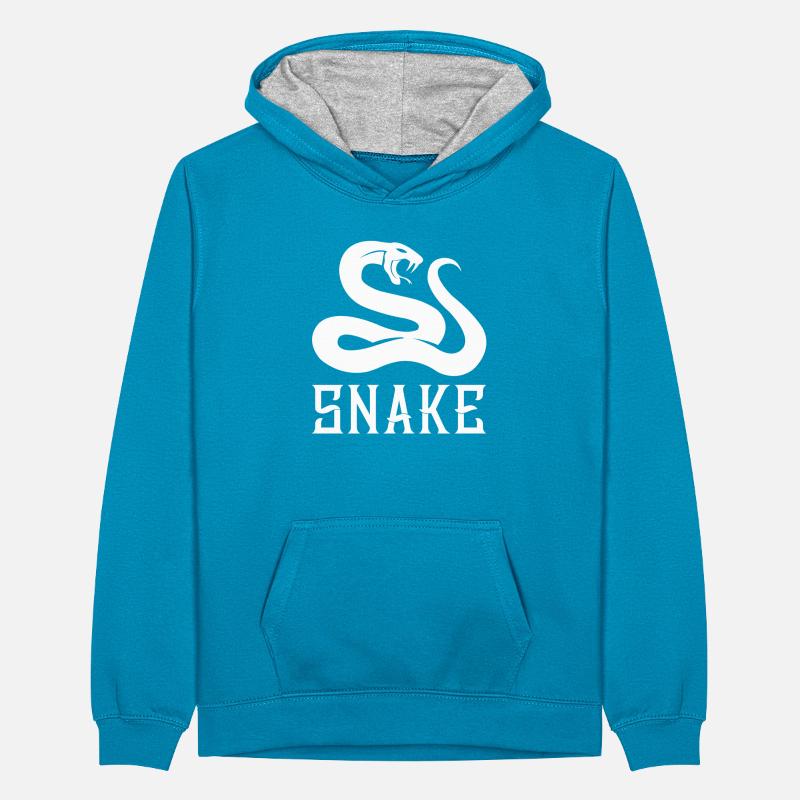 snake white Teenager Contrast Hoodie
