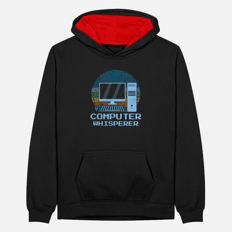 Computer Whisperer Computer Tech Support Teenager Kontrast-Hoodie