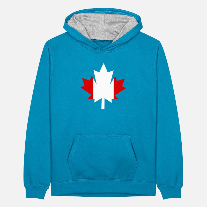 Canada Canada Maple Leaf Teenager Contrast Hoodie