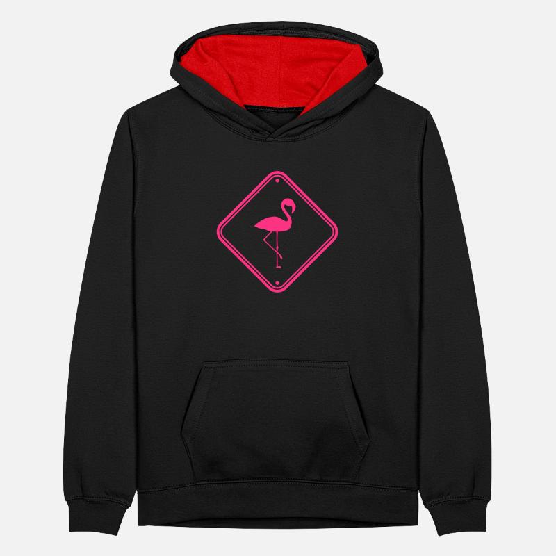 warning note caution caution shield danger fla Teenager Contrast Hoodie