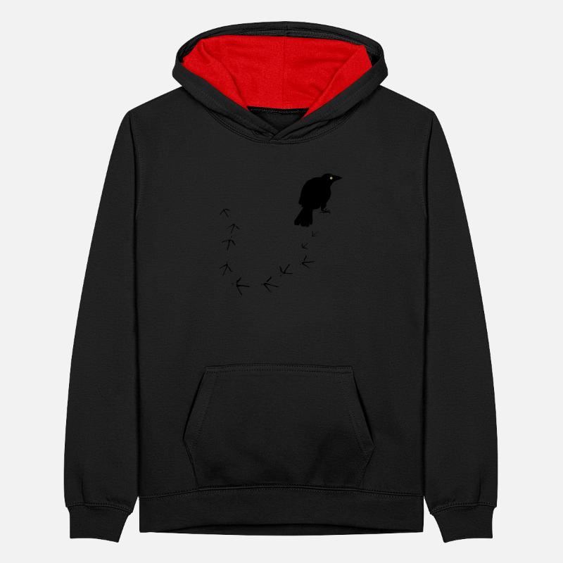 Krähe Teenager Kontrast-Hoodie