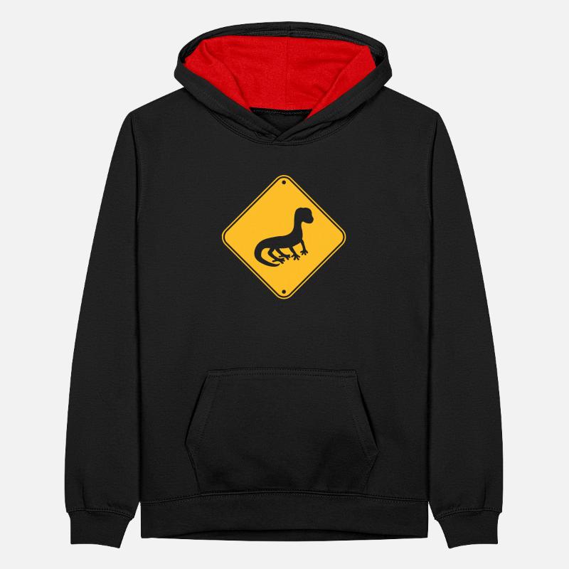 note caution warning caution shield silhouette Teenager Contrast Hoodie