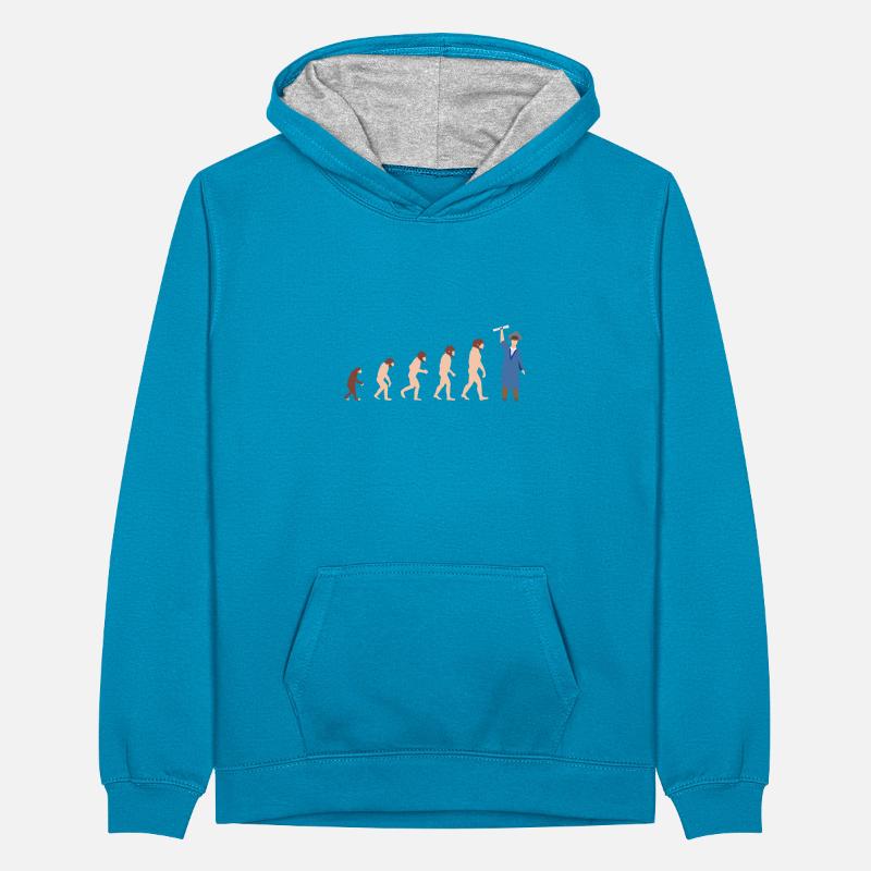 Evolution Abschluss Absolventen Bachelor Geschenk Teenager Kontrast-Hoodie