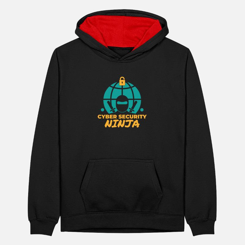 Cyber security ninja Programming Computer Science Teenager Contrast Hoodie
