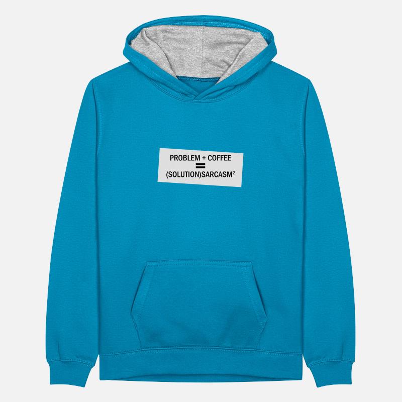 Problem Plus Coffee Teenager Contrast Hoodie