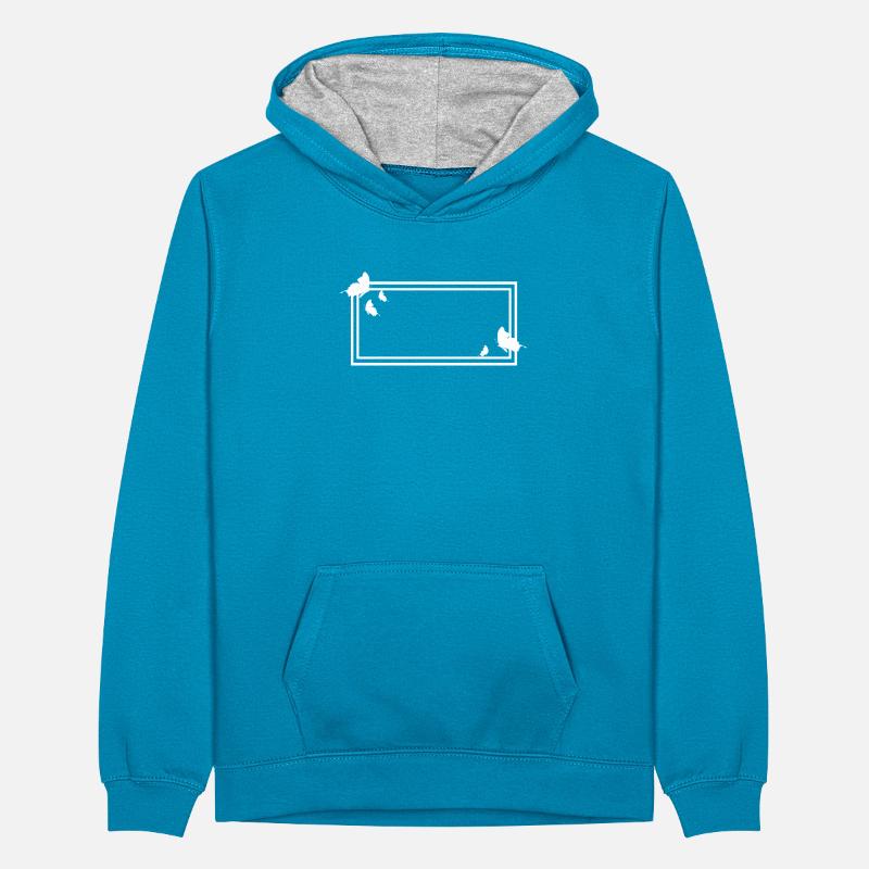 Rectangular frame with butterflies Teenager Contrast Hoodie