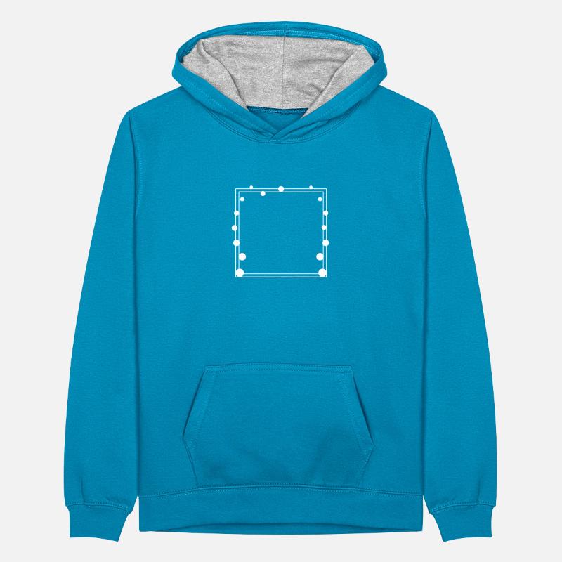 Dotted frame Square white Teenager Contrast Hoodie