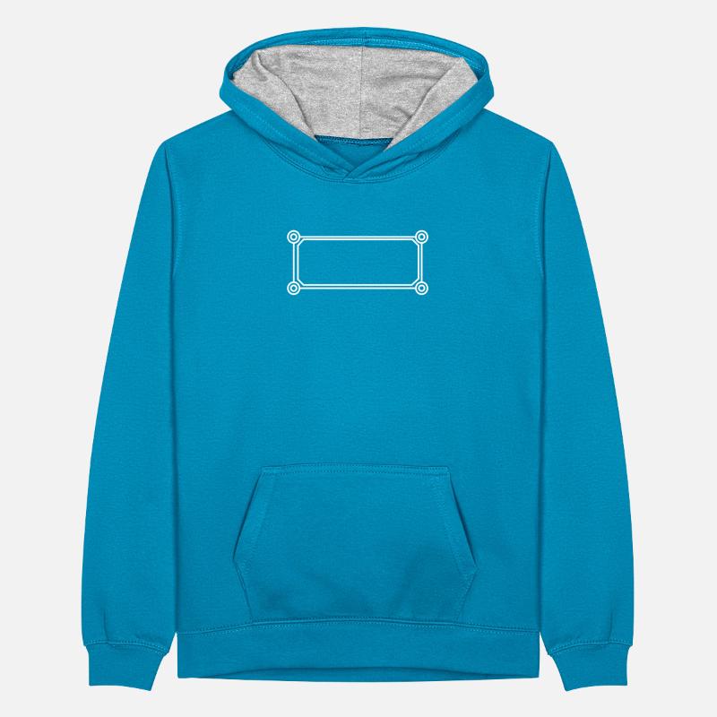 Rectangle with circles frame in white Teenager Contrast Hoodie