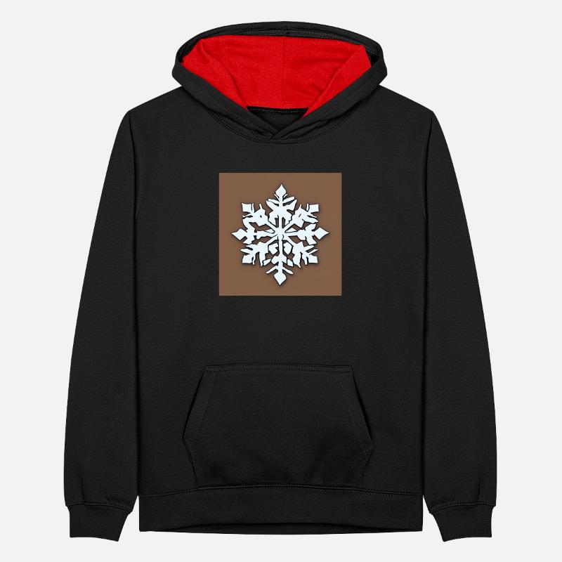 Snowflake pattern Teenager Contrast Hoodie