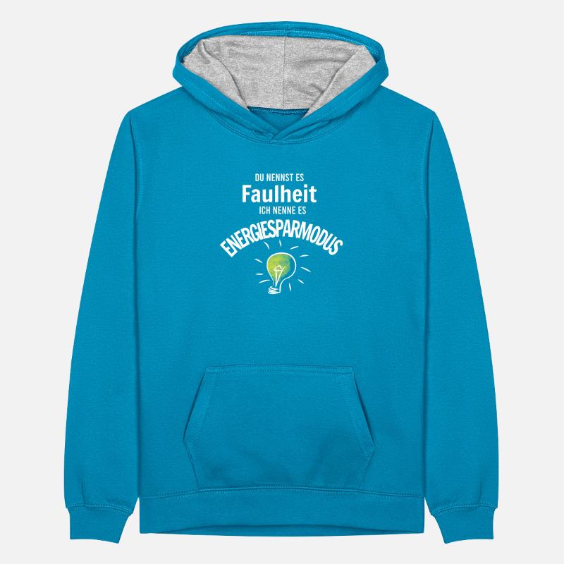 Faulheit oder Energiesparmodus Teenager Kontrast-Hoodie