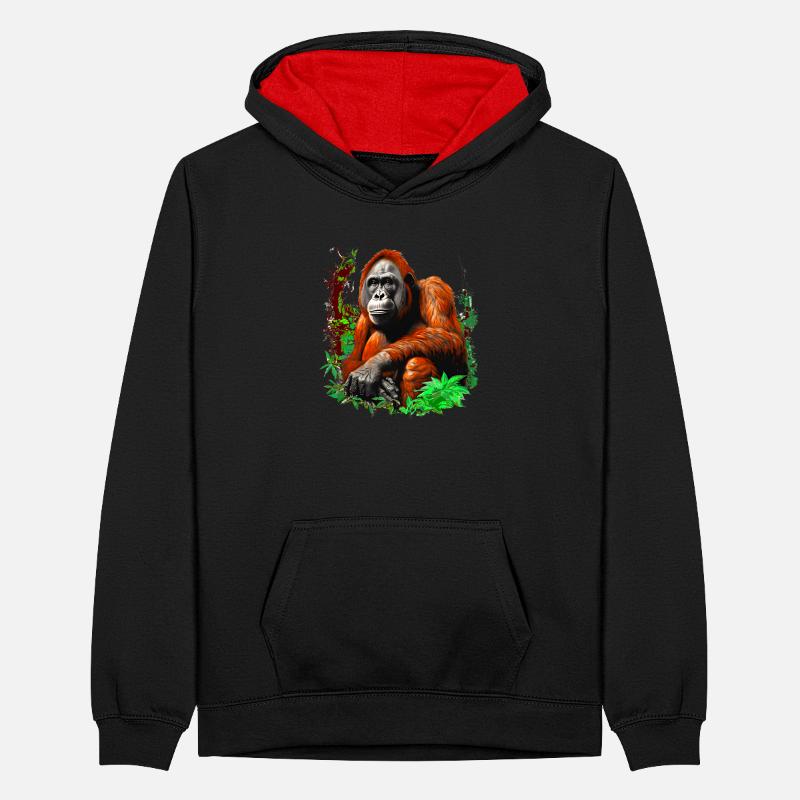 Orang-Utans können glücklich oder wütend sein Teenager Kontrast-Hoodie