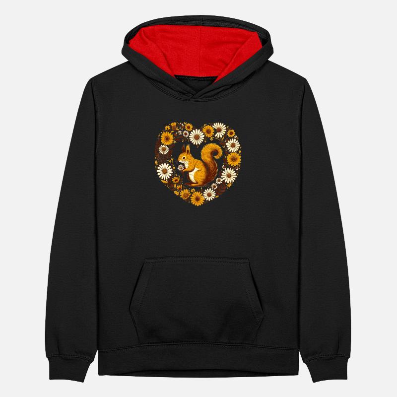 Eichhörnchen Teenager Kontrast-Hoodie