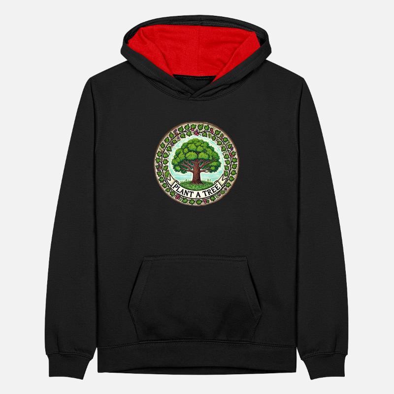 Pflanzen Sie einen Baum Teenager Kontrast-Hoodie
