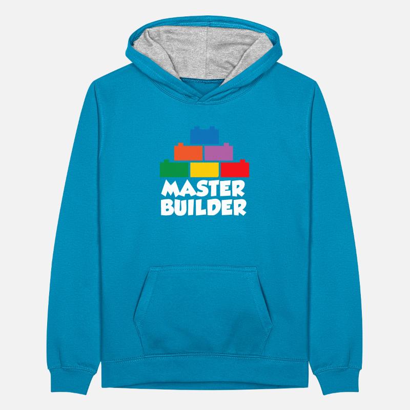 Brick Builder Brick Building Master Builder Teenager Contrast Hoodie