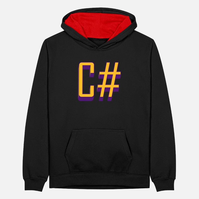 Langages de programmation: C # / C sharp Sweat à capuche contrasté Ado
