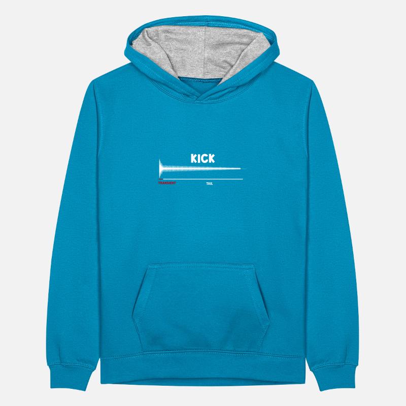 Synthesizer Kick Drum Synth DAW Transient Tail Teenager Kontrast-Hoodie
