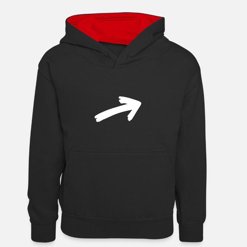 Flèche - Sweat à capuche contrasté Ado - noir/rouge