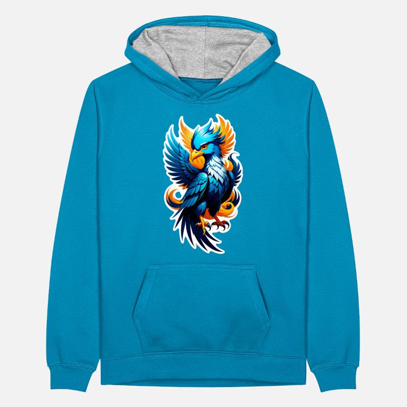 Phönix - Phönix - Feuervogel Teenager Kontrast-Hoodie
