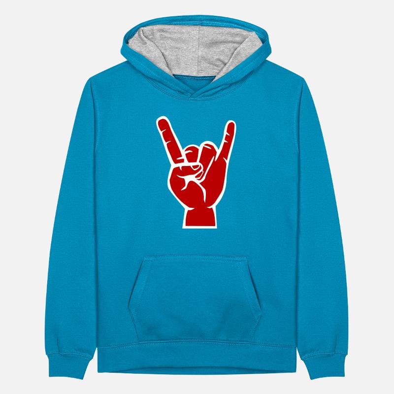 Devil's hand, Devil Rock cool metal symbol Teenager Contrast Hoodie