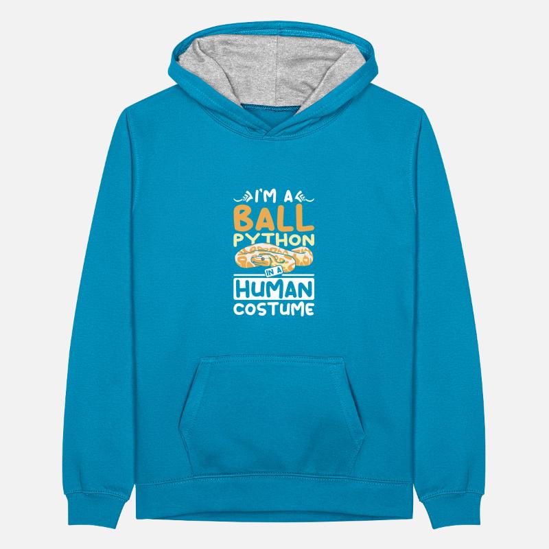 Je suis un python royal en costume humain Sweat à capuche contrasté Ado