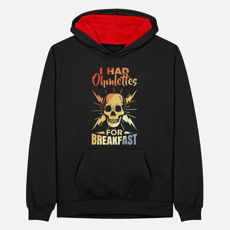 Funny electronics saying Teenager Contrast Hoodie