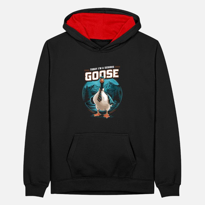 Heute bin ich eine ernsthafte Gans Dumm Lustig Teenager Kontrast-Hoodie