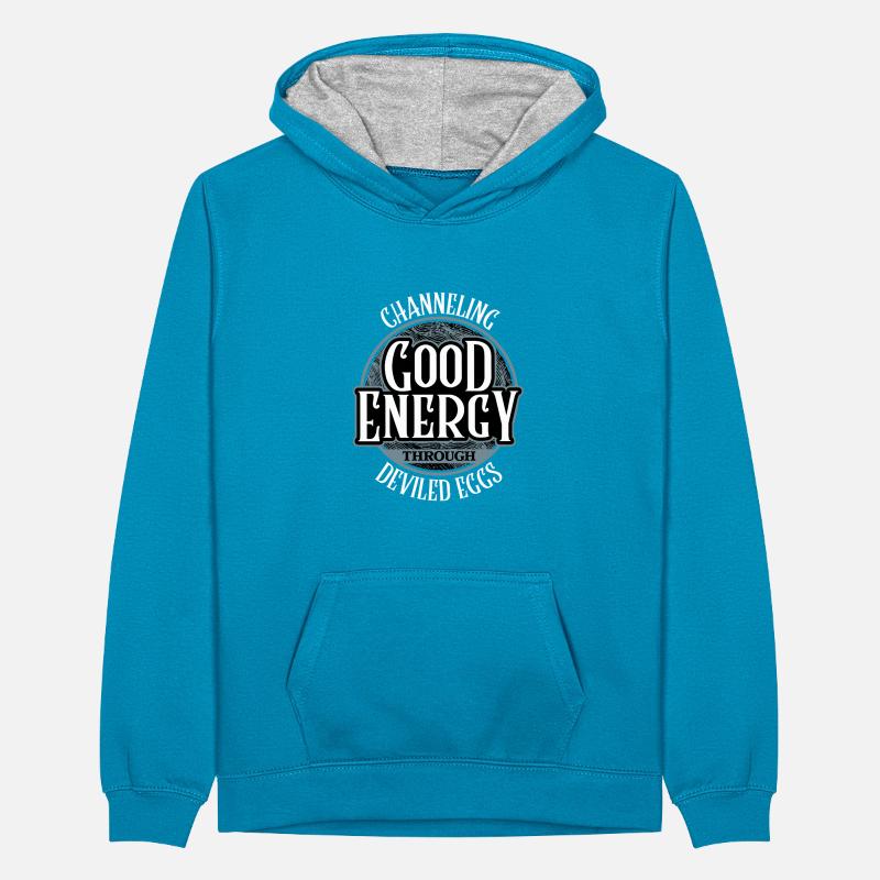 Channeling Good Energy Through Deviled Eggs Style Teenager Contrast Hoodie