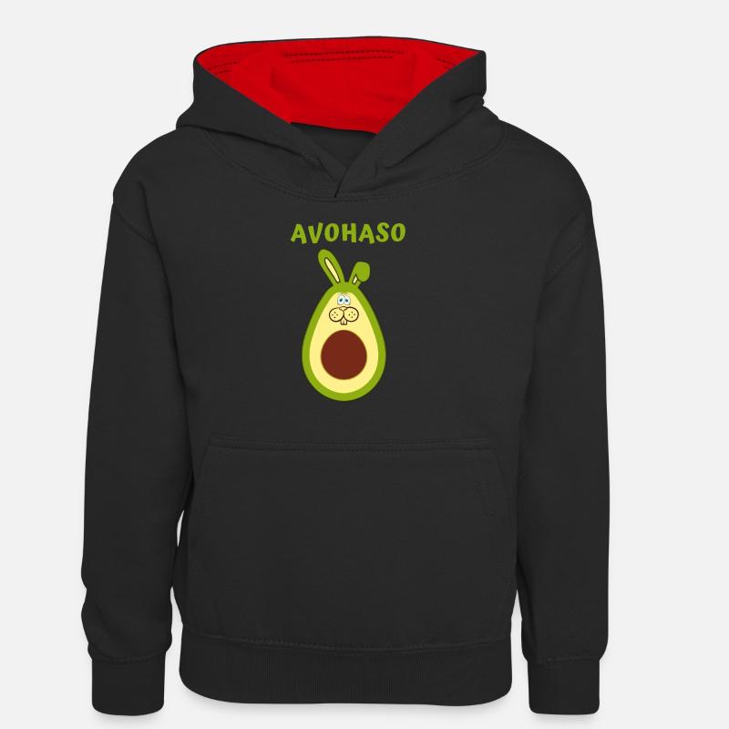 Tirage de dessin animé Alarme de rire Avocat - Sweat à capuche contrasté Ado - noir/rouge
