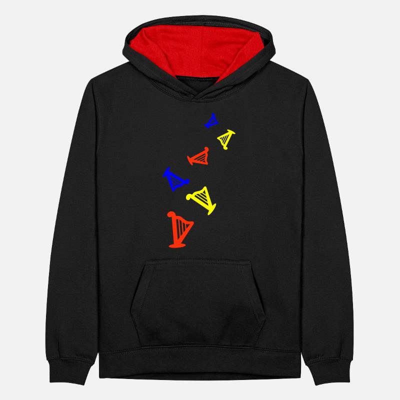 Harp instrument Teenager Contrast Hoodie