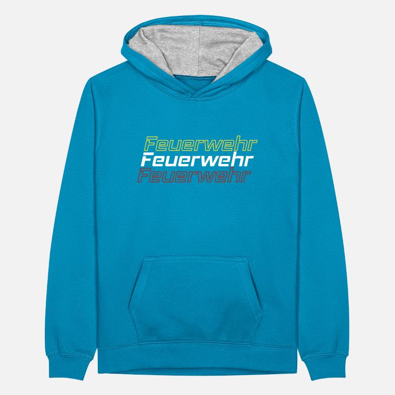 Conception triple couche de pompiers Sweat à capuche contrasté Ado