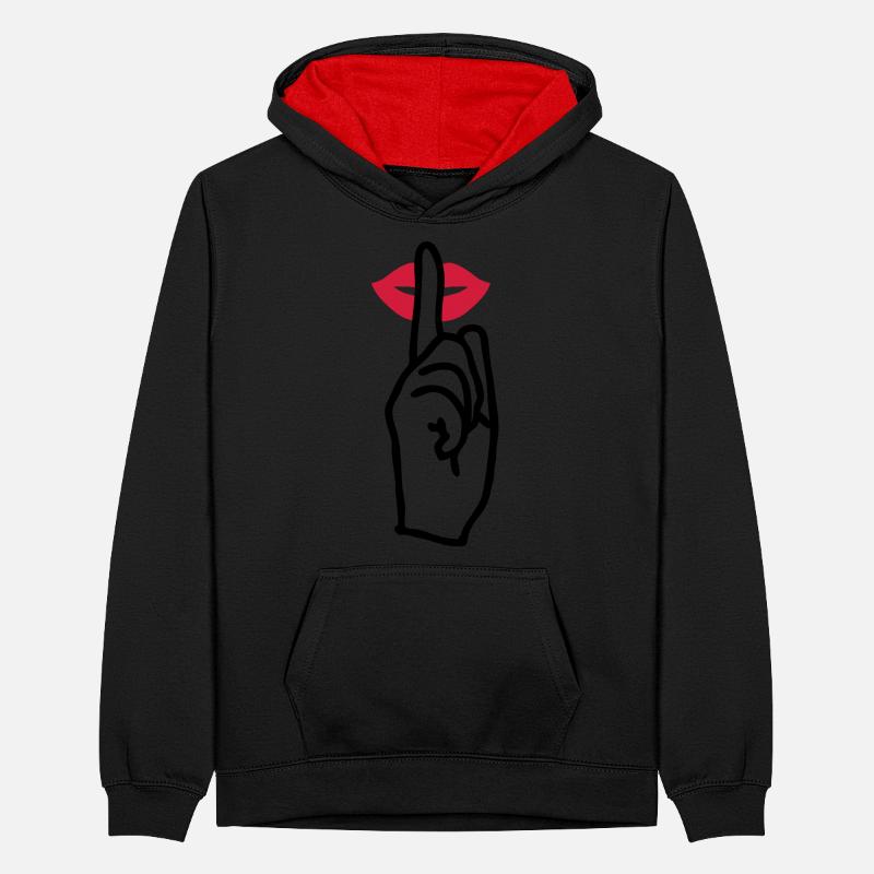 lips psst Teenager Contrast Hoodie