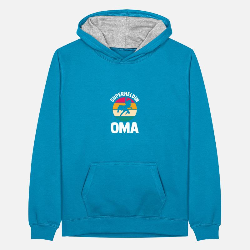 Großmutter Oma Teenager Kontrast-Hoodie