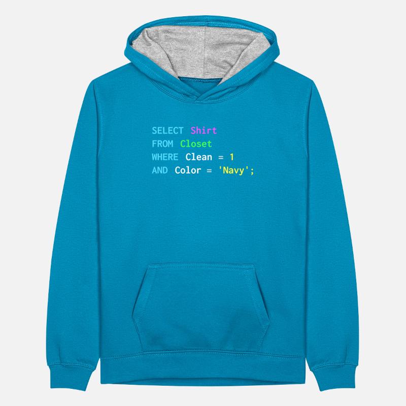 Lustiges SQL-Design für SQL-Programmierer, DBA, Teenager Kontrast-Hoodie