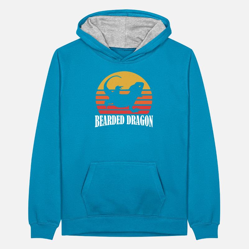 Bartdrache Teenager Kontrast-Hoodie
