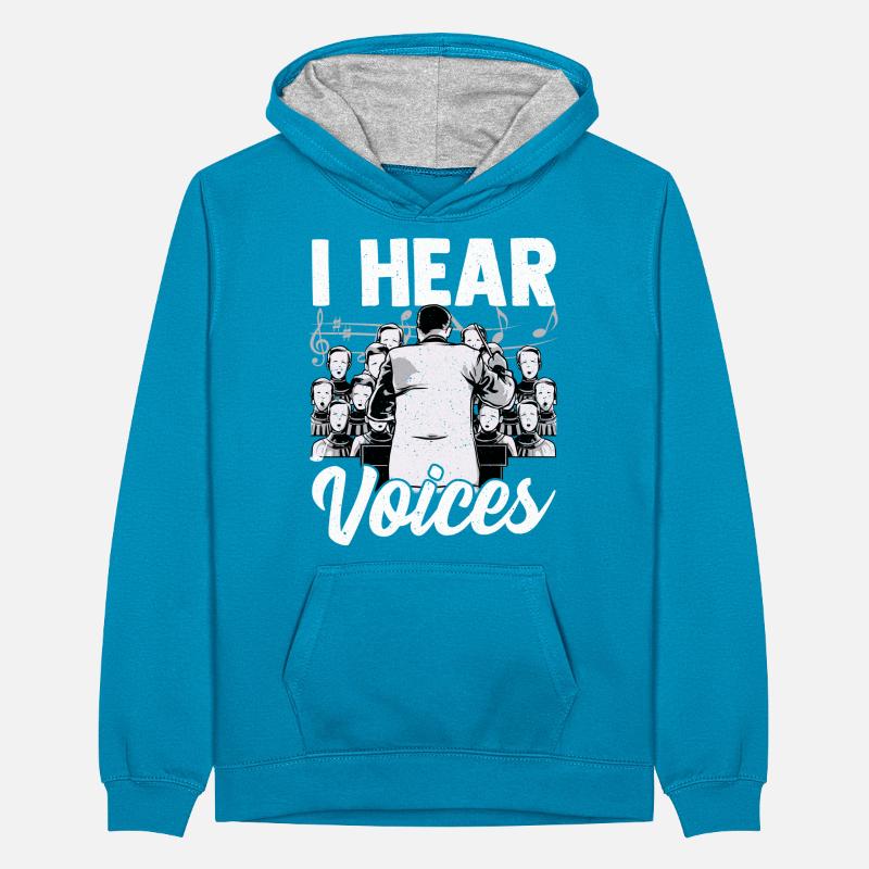 Chor Ich Höre Stimmen Chorleiter Dirigent Teenager Kontrast-Hoodie