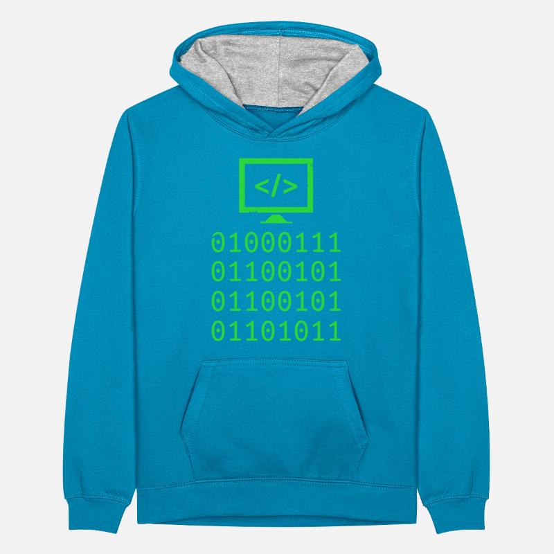 Programmieren von Binary Code Coding Gift Teenager Kontrast-Hoodie