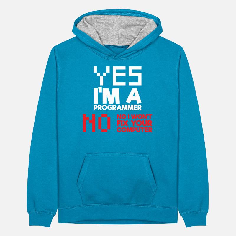 Yes I am a programmer computer science computer Teenager Contrast Hoodie