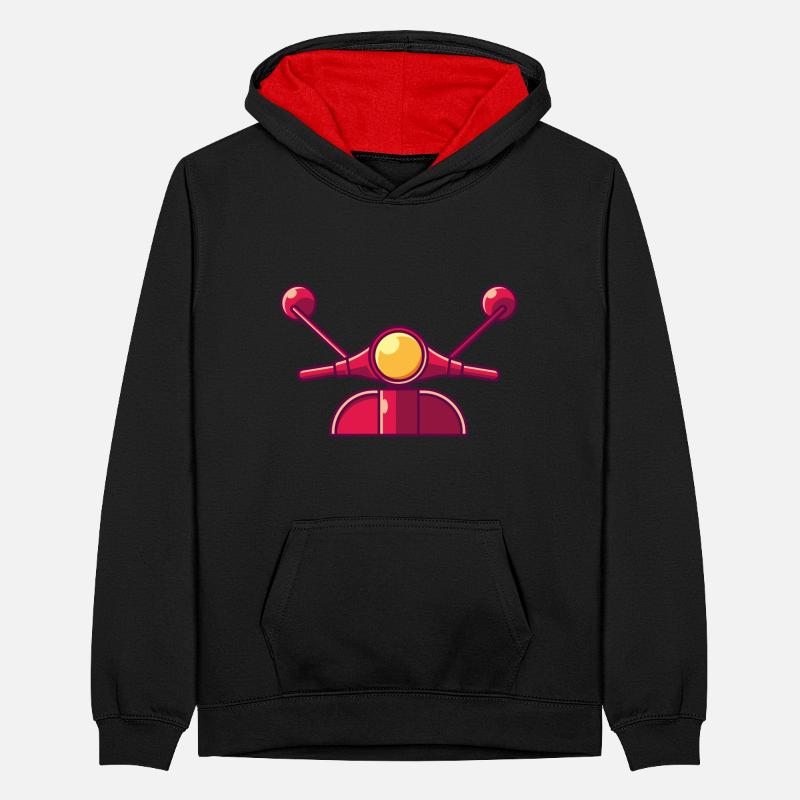 ROLLER RETRO Roller Geschenk Moped Rollerfahrer Teenager Kontrast-Hoodie