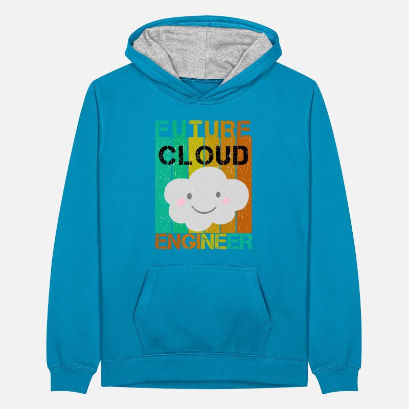 FUTURE CLOUD ENGINEER Teenager Kontrast-Hoodie