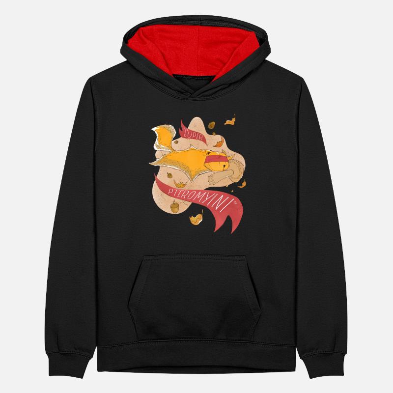 Fliegendes Eichhörnchen Gleithörnchen Flughörnchen Teenager Kontrast-Hoodie