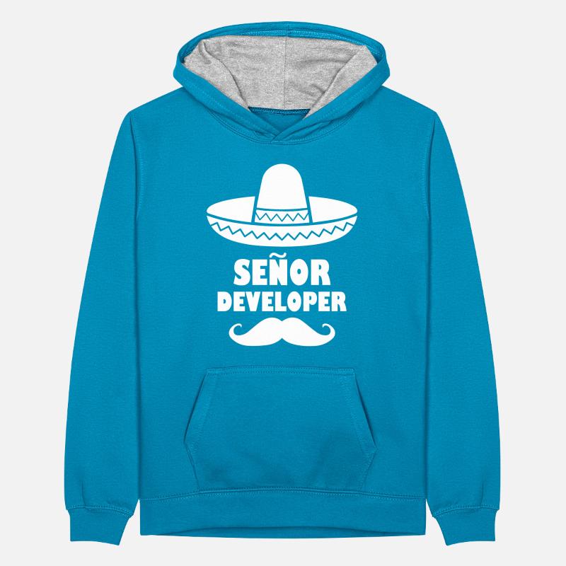Señor developer Programming Informatique Cadeau Sweat à capuche contrasté Ado
