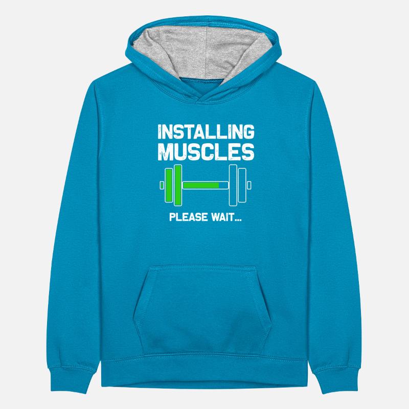 Installing Muscles - Loading - Please Wait... Fitne Teenager Contrast Hoodie