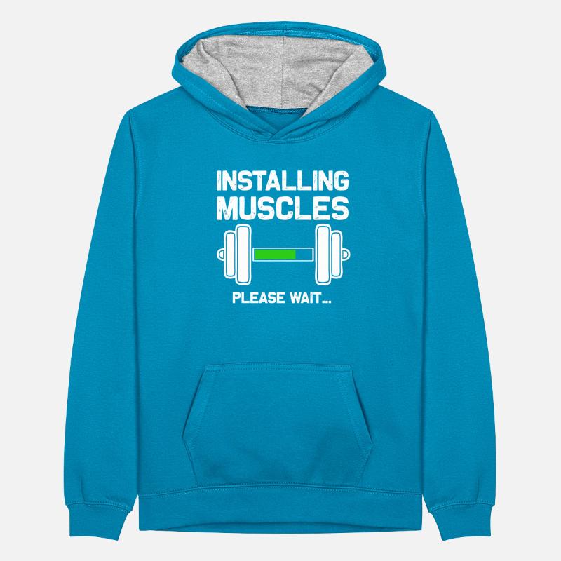 Installing Muscles - Loading - Please Wait... Fitne Teenager Contrast Hoodie
