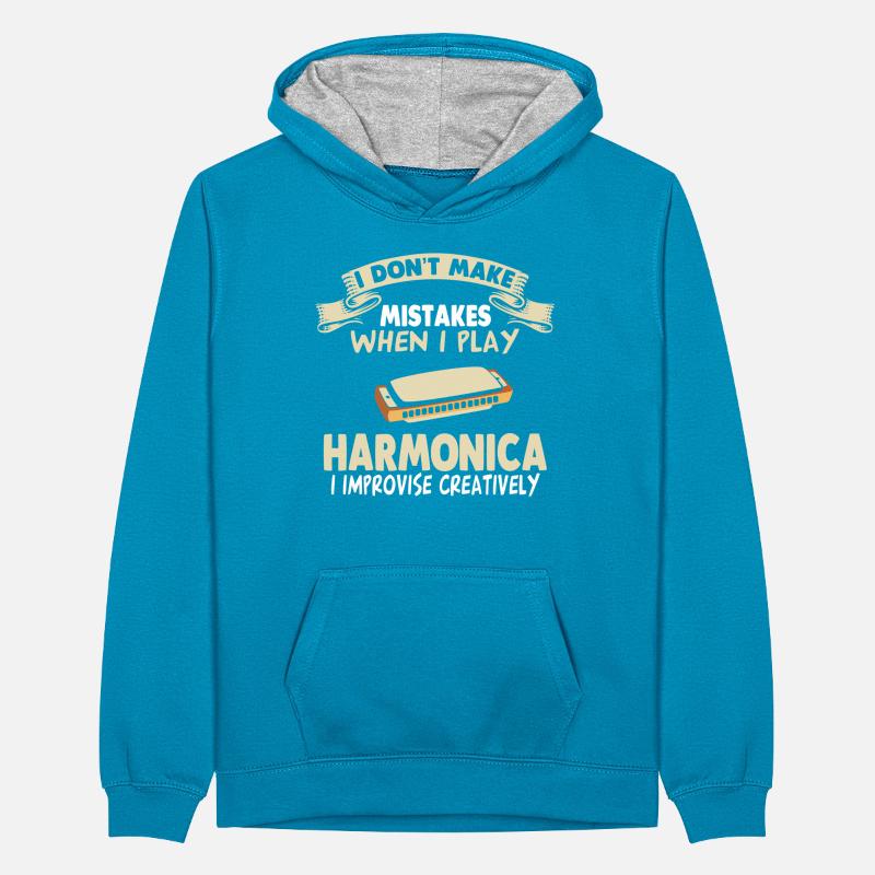 Harmonica Harmonica Chord Harmonica Harmonica Teenager Contrast Hoodie
