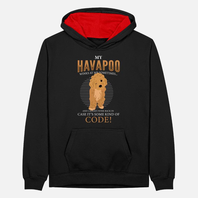 havapoo, havapoo puant métis, havapoo humor, Sweat à capuche contrasté Ado