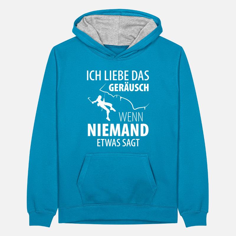 Eisklettern Eiskletterer Eispickel Teenager Kontrast-Hoodie