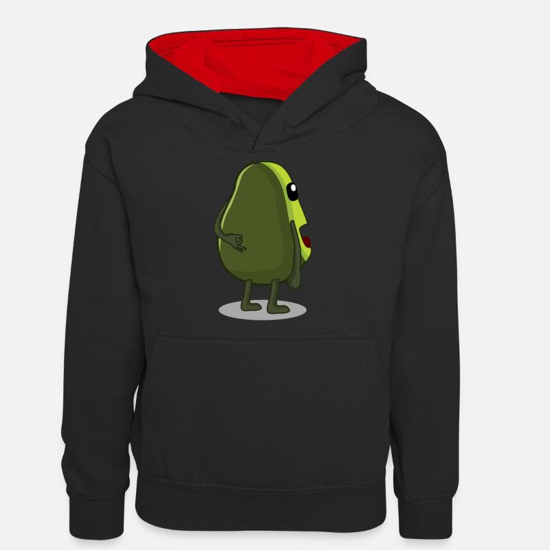 Regardez à l’intérieur avocat - Sweat à capuche contrasté Ado - noir/rouge