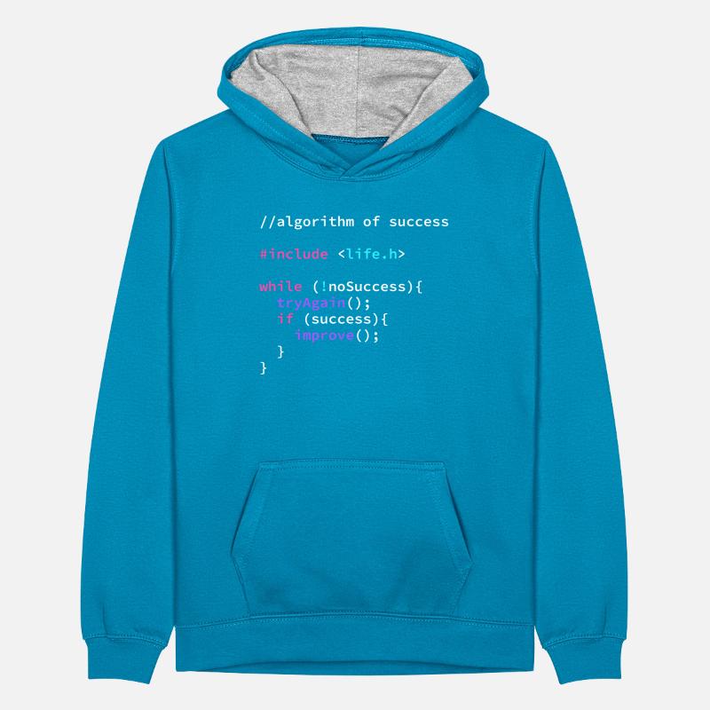 Algorithme succès programmeur code du programme Sweat à capuche contrasté Ado