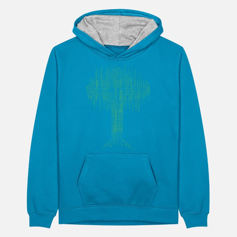 Binary Tree Coding Computer Programmer Developers Teenager Kontrast-Hoodie