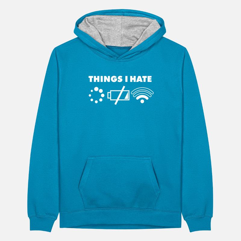 Computer Nerd | Gaming | Things I Hate Programmer Teenager Kontrast-Hoodie